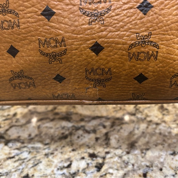 MCM Rehab Cognac Visetos Tote Shoulde Bag - Picture 4 of 16